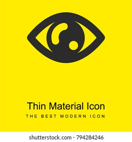 Human eye shape bright yellow material minimal icon or logo design