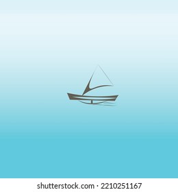 Human Eye Shaped Boat Logo Vector Eps 10