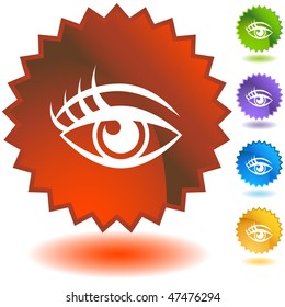 Icono de estrella ocular humano aislado en un fondo blanco.