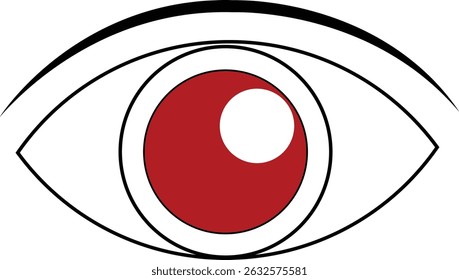 Human eye symbol on flat design.