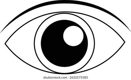 Human eye symbol on flat design.