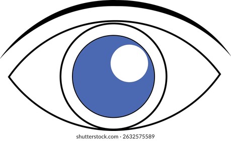 Human eye symbol on flat design.