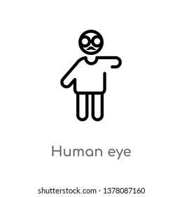 human eye vector line icon. Simple element illustration. human eye outline icon from people concept. Can be used for web and mobile