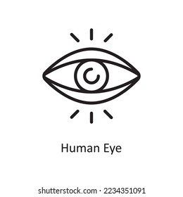 Human Eye Vector Outline Icon Design illustration. Medical Symbol on White background EPS 10 File