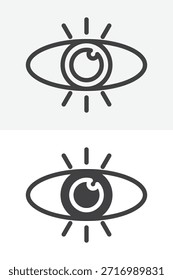 Conjunto de iconos de vista de ojo humano en diferente estilo. Contorno de línea y diseño de iconos sólidos. Signo y Vector de trazo editables. Icono del ojo para la visión y la visibilidad UI.