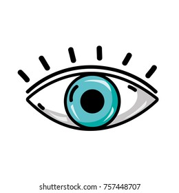 human eye vision with eyelashes design