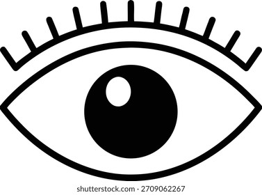 Icono de la visión del ojo humano aislado en el fondo blanco