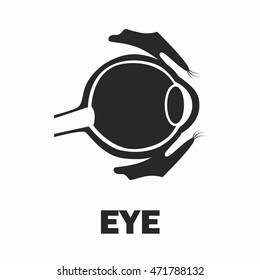 Human eyeball black icon