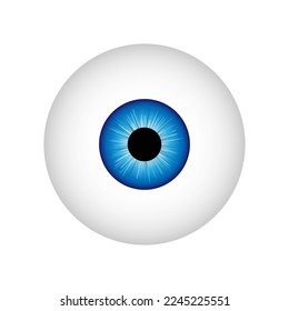 Human eyeball. Blue eye. Vector illustration.