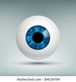 Human Eyeball. Blue Iris. 