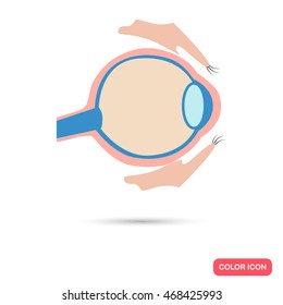 Human eyeball color flat icon