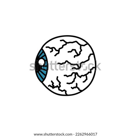 Human eyeball doodle icon, vector illustration