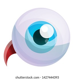 Human eyeball icon. Cartoon of human eyeball vector icon for web design isolated on white background