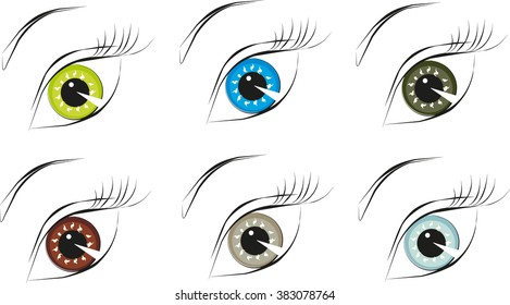 Human eyes different colors