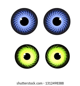 Human eyes on the white background