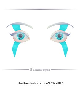 Human Eyes on a White Background