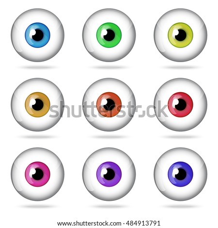 Human eyes set.Realistic vector illustration isolated on white background.