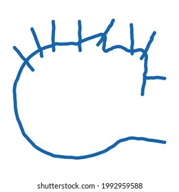vector de icono de esbozo de acupuntura de cara humana. Dibujo manual de la línea azul del doodle arte símbolo de acupuntura de cara humana. ilustración de símbolo aislado