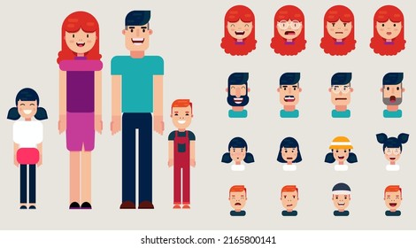 Human face avatars funny cartoon