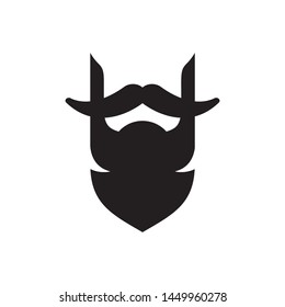 Human face with beard logo template vector icon design