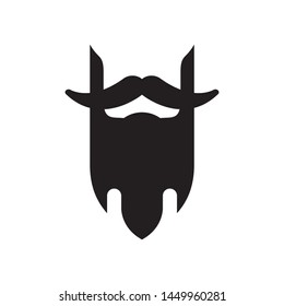 Human face with beard logo template vector icon design