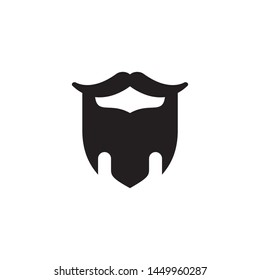 Human face with beard logo template vector icon design