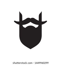 Human face with beard logo template vector icon design