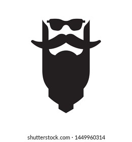Human face with beard logo template vector icon design