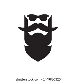 Human face with beard logo template vector icon design