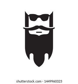Human face with beard logo template vector icon design
