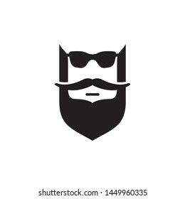 Human face with beard logo template vector icon design