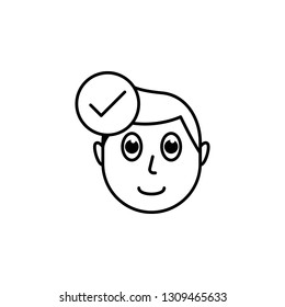 human face character mind in check icon