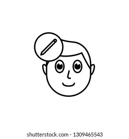 human face character mind in creativity icon