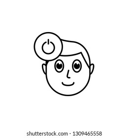 human face character mind in on/off icon