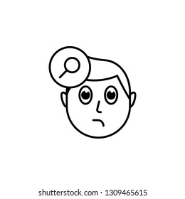 human face character mind in search icon