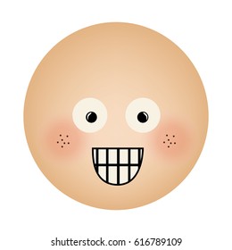 human face emoticon surprised expression vector illustration