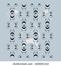 Human Face Flat Illustration Art Pattern