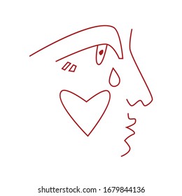 corazón de rostro humano en romántico