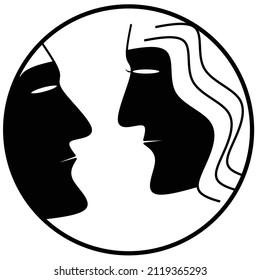icono de cara humana en fondo blanco