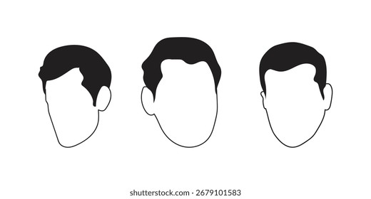 human face icon set line art