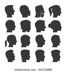 human face icons set