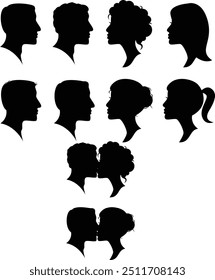 human face with kissing face in vector