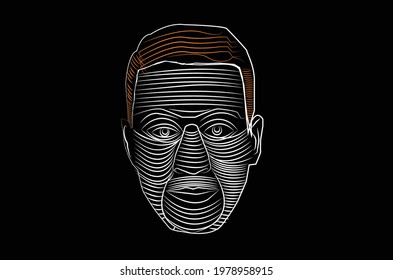 A human face line art vector  