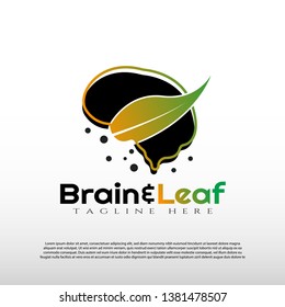 Human face logo with natural leaf concept -vector