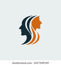 human face logo vector illustration template design