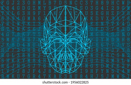 Ilustración de polos de rostro humano bajo. Concepto de tecnología