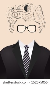 Human face is made up of with drawing business strategy plan concept idea, Vector illustration modern template design