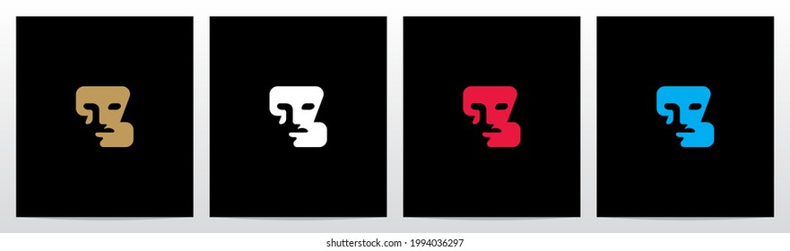 Human Face On Letter Logo Design Z