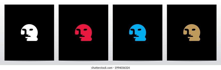 Human Face On Letter Logo Design Q