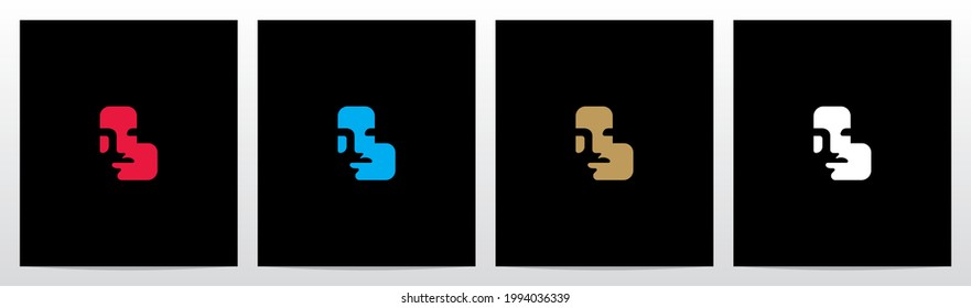 Human Face On Letter Logo Design L